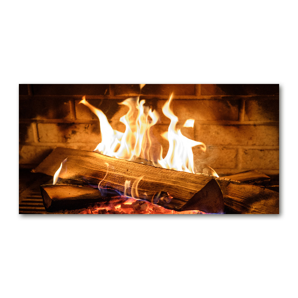 Foto plexiglas Hout in de open haard