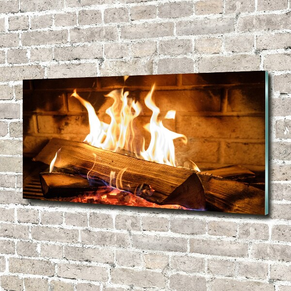 Foto plexiglas Hout in de open haard