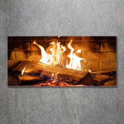 Foto plexiglas Hout in de open haard