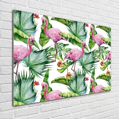 Foto in plexiglas Flamingo's planten