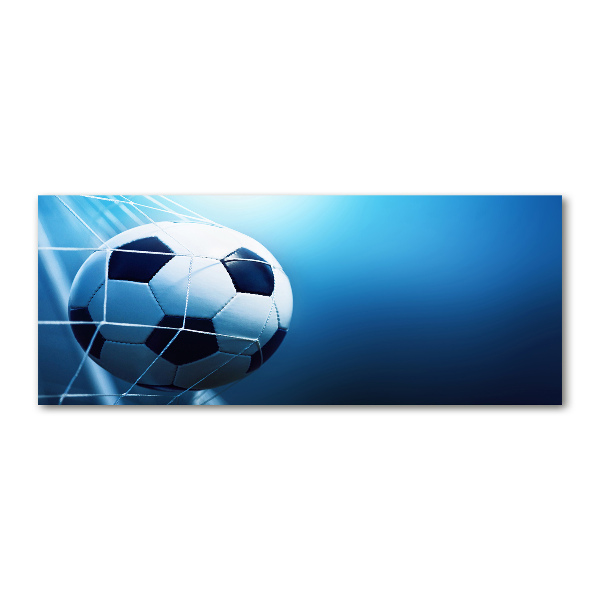 Plexiglas foto De bal ligt in het doel.