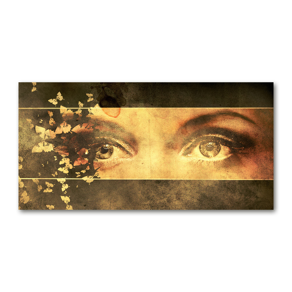 Schilderij op acrylglas Ogen en vlinders