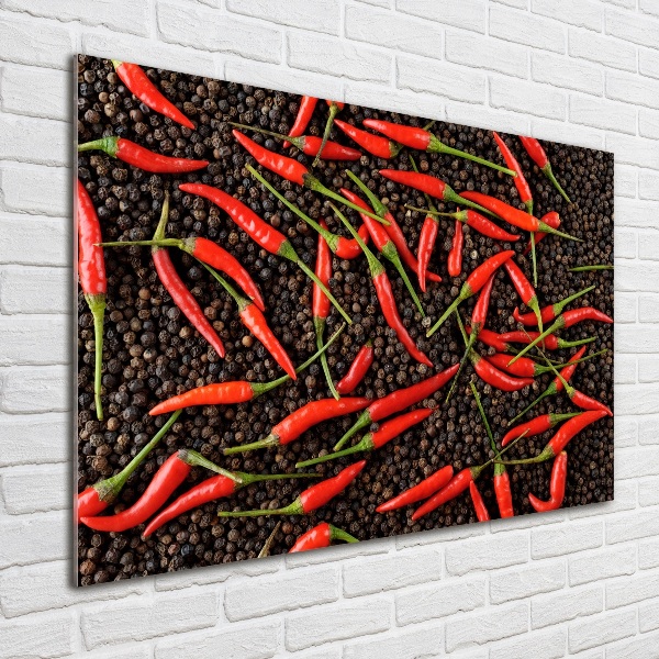 Schilderij op acrylglas Chilipepers
