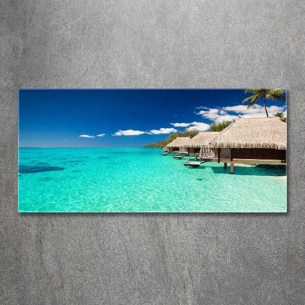 Schilderij op acrylglas Bungalows boven het water