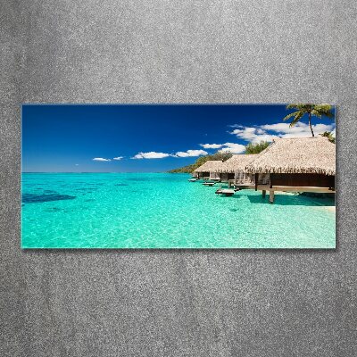 Schilderij op acrylglas Bungalows boven het water