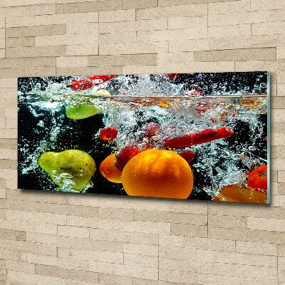 Schilderij op acrylglas Fruit onder water