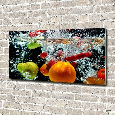 Schilderij op acrylglas Fruit onder water