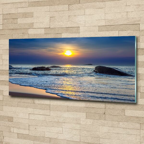 Foto plexiglas Zonsondergang aan zee