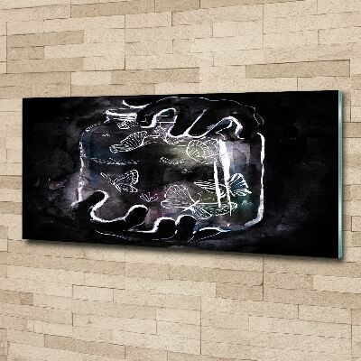 Schilderij op acrylglas Vlinders in een pot