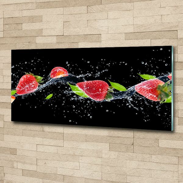 Foto in plexiglas Aardbeien en water