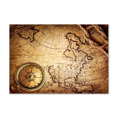 Foto in plexiglas Kompas op de kaart