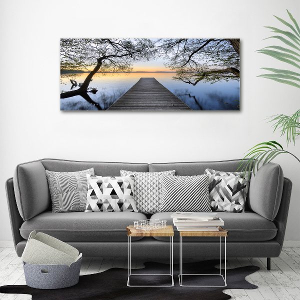 Schilderij op acrylglas Steiger aan het meer