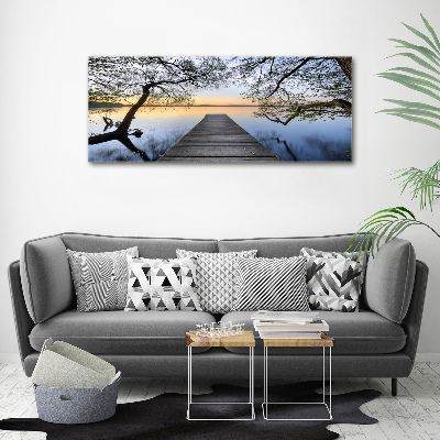 Schilderij op acrylglas Steiger aan het meer