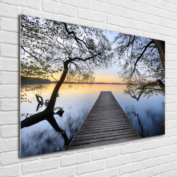 Schilderij op acrylglas Steiger aan het meer