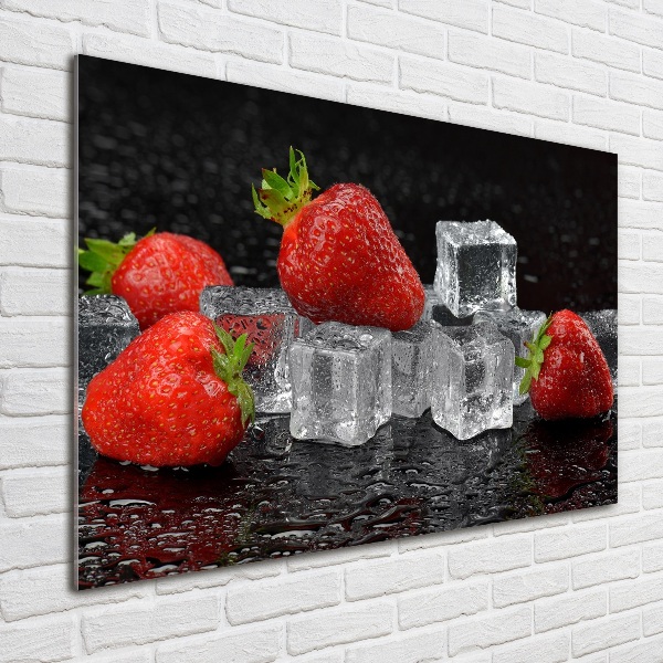 Foto op plexiglas Aardbeien met ijs