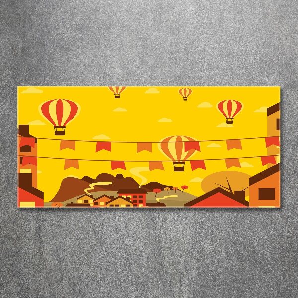 Plexiglas foto Ballonnen boven de stad