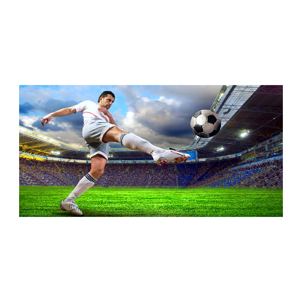 Foto in plexiglas Een voetballer in het stadion.