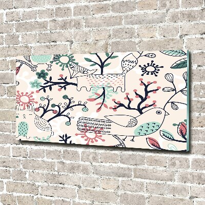 Plexiglas schilderij Dieren en bloemen