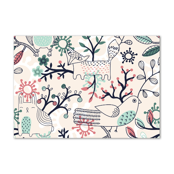 Plexiglas schilderij Dieren en bloemen