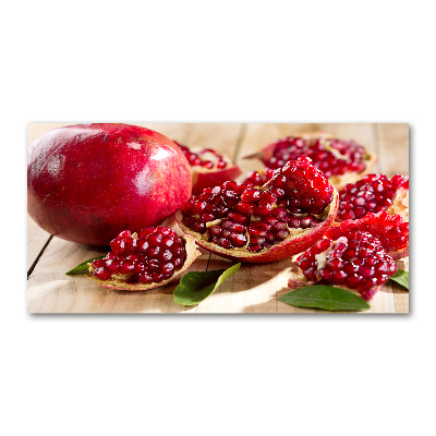 Schilderij op acrylglas Granaatappel met bladeren