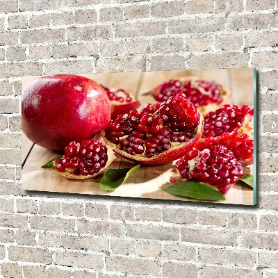 Schilderij op acrylglas Granaatappel met bladeren