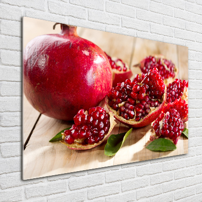 Schilderij op acrylglas Granaatappel met bladeren