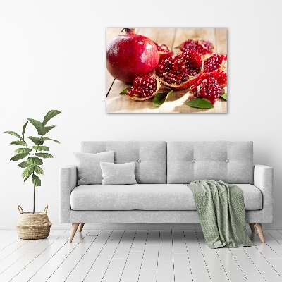 Schilderij op acrylglas Granaatappel met bladeren