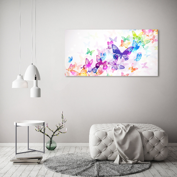Schilderij op acrylglas Kleurrijke vlinders