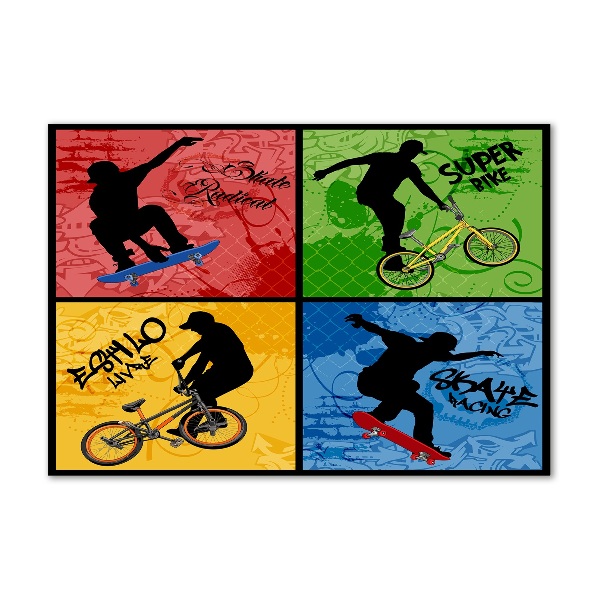 Plexiglas foto Fiets en skateboard