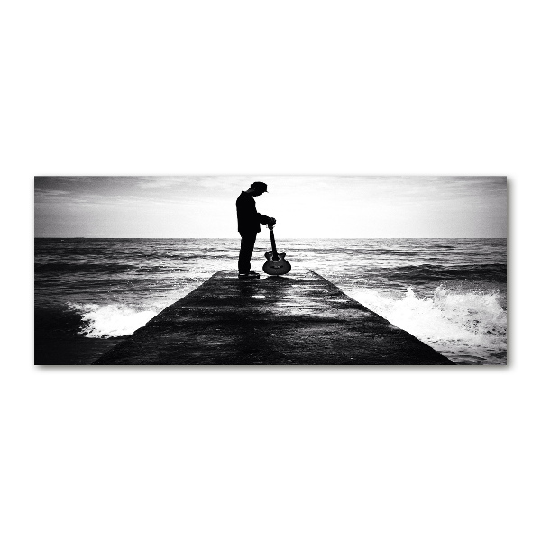 Plexiglas foto Gitarist op de pier