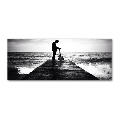 Plexiglas foto Gitarist op de pier