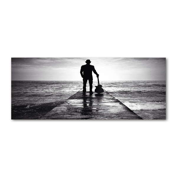Foto plexiglas Gitarist op de pier