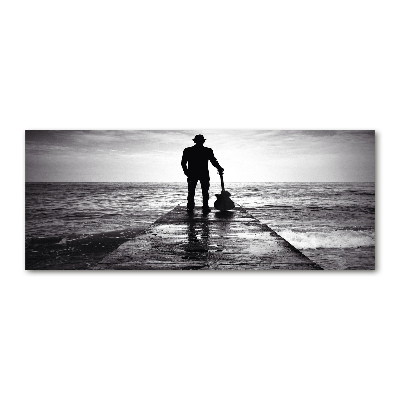 Foto plexiglas Gitarist op de pier