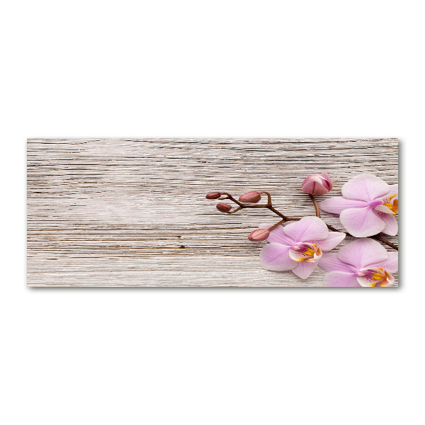 Foto op plexiglas Orchidee op hout