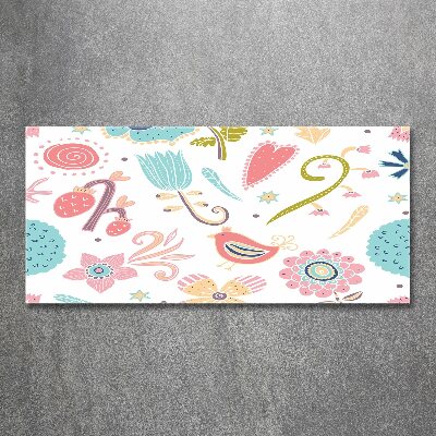 Plexiglas foto Bloemen en vogels