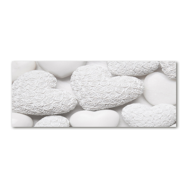 Schilderij op acrylglas Witte hartachtergrond