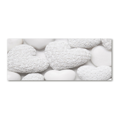 Schilderij op acrylglas Witte hartachtergrond