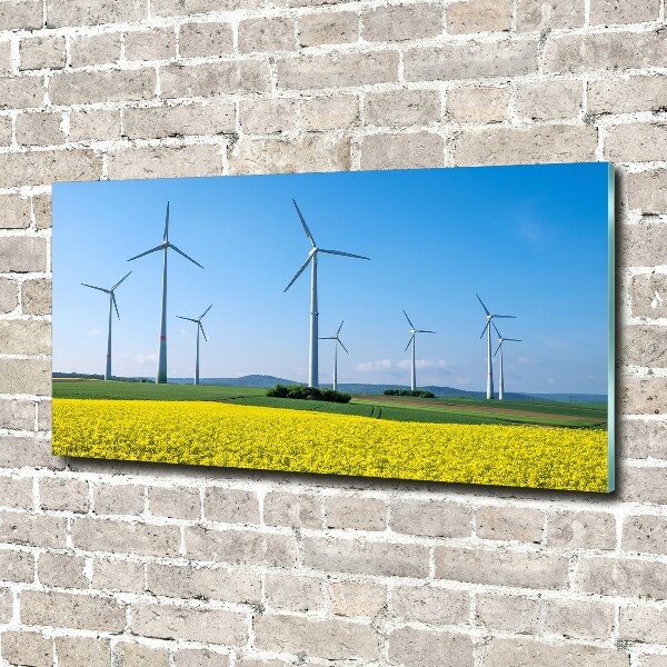 Schilderij op acrylglas Windmolens in het veld
