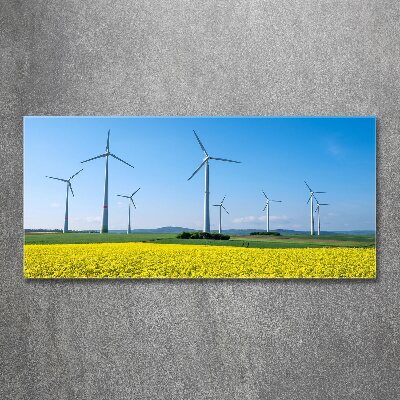 Schilderij op acrylglas Windmolens in het veld
