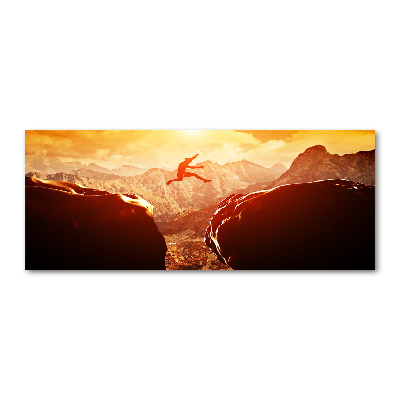 Schilderij op acrylglas Spring over de afgrond