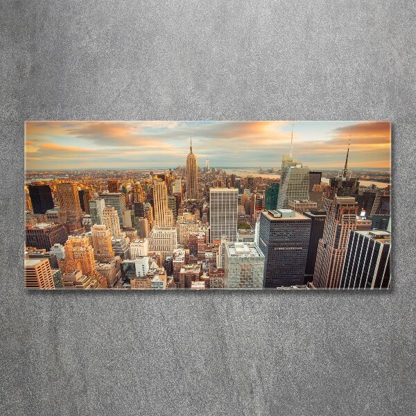 Schilderij op acrylglas New York vanuit vogelperspectief