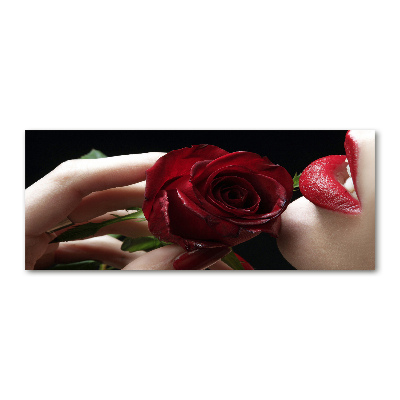Plexiglas foto Vrouw met een roos
