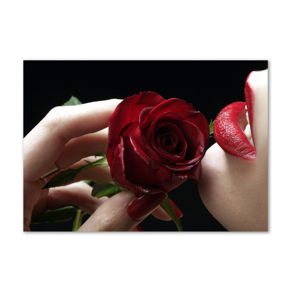 Plexiglas foto Vrouw met een roos