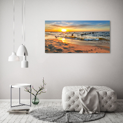 Schilderij op acrylglas Zonsondergangstrand