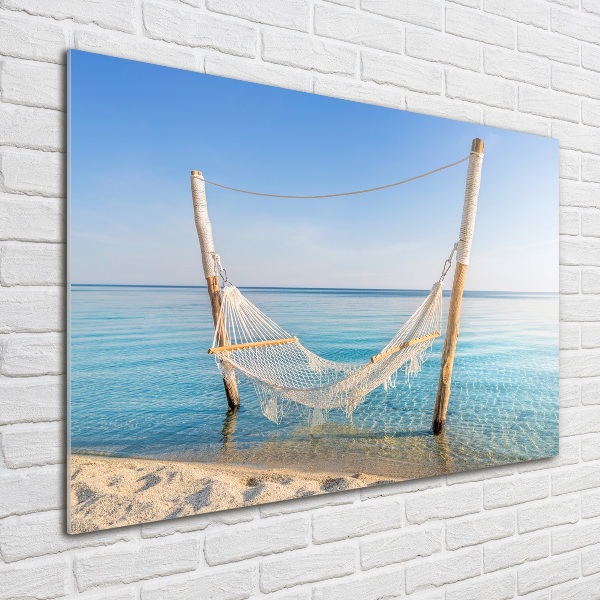 Plexiglas schilderij Hangmat aan zee
