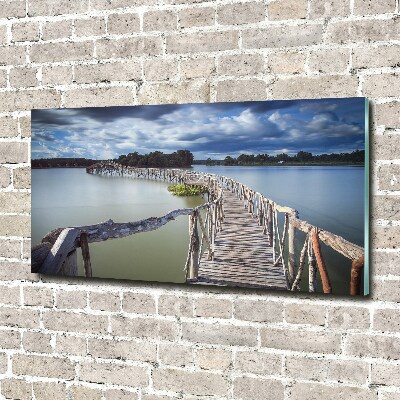 Foto in plexiglas Houten brug