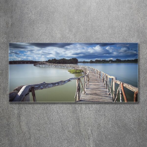 Foto in plexiglas Houten brug