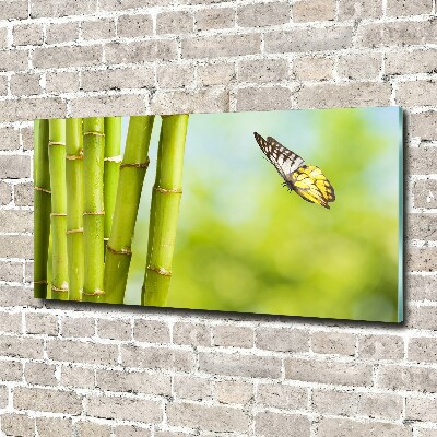 Foto in plexiglas Bamboe en vlinder