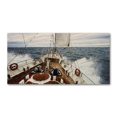 Foto plexiglas Een zeilboot op zee