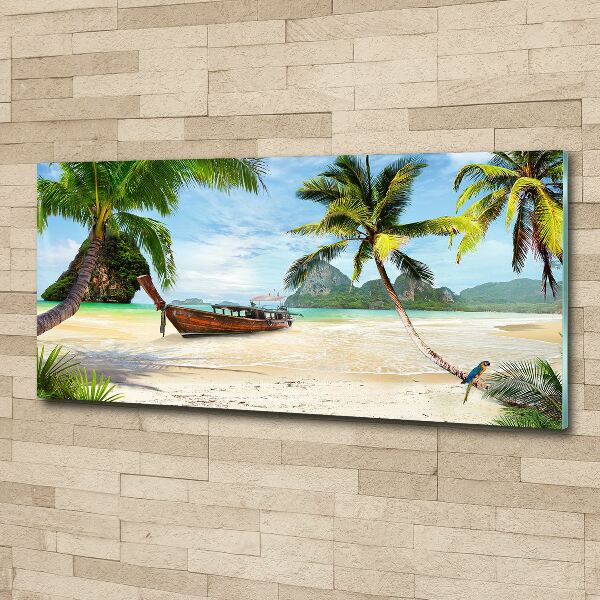 Foto in plexiglas Palmbomen op het strand